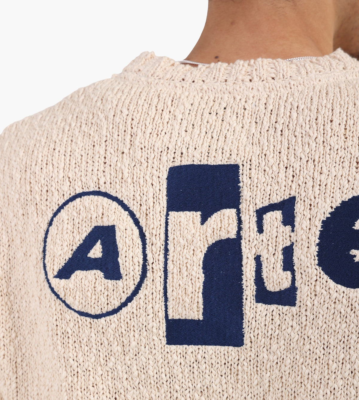 Arte Antwerp Back Graphic Knit T-shirt Cream