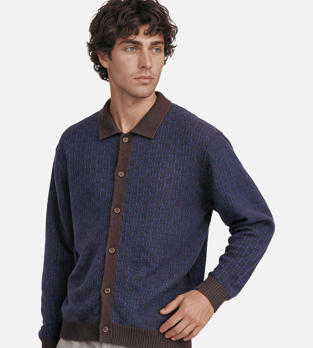 NN.07 Thor Polo Cardigan 60004 Deep Truffle