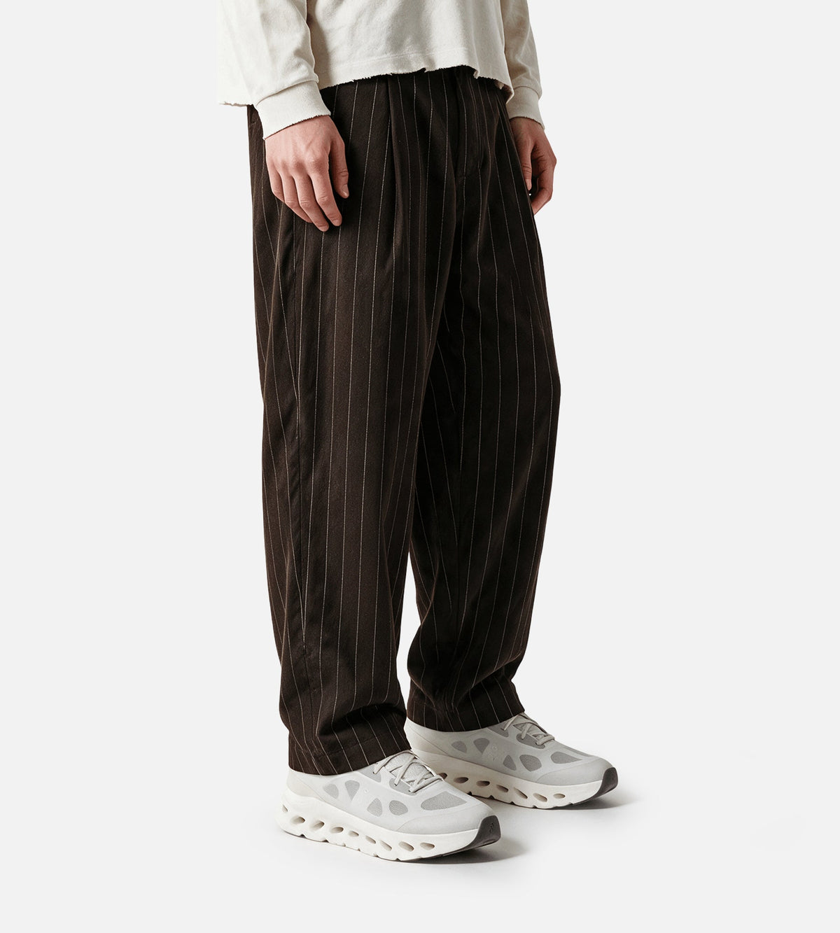 Obey Dean Stripe Pleated Pant Carbon Pinstripe