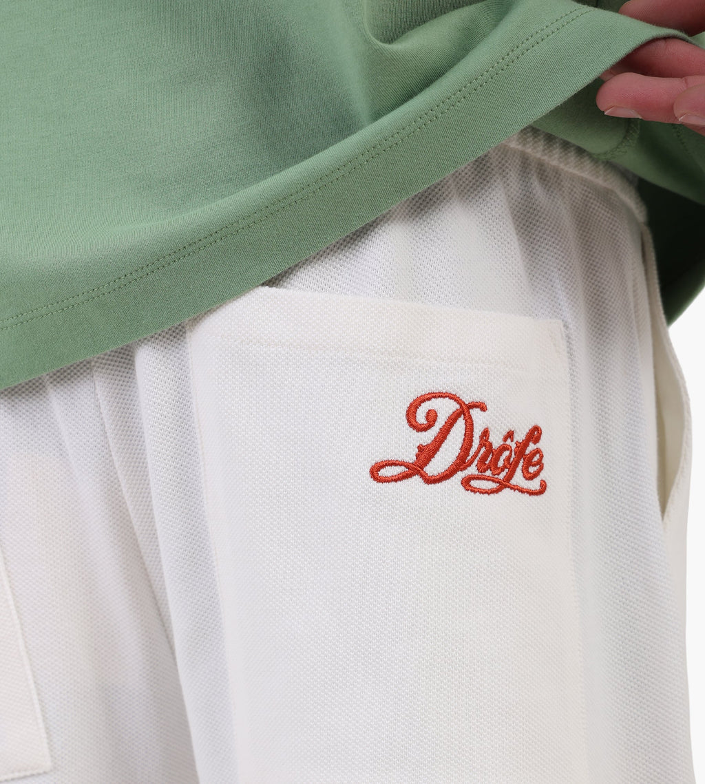 Drôle de Monsieur Short Piquè Brodè Off White