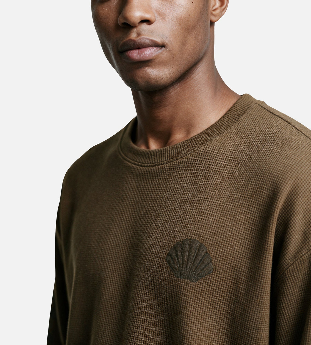 New Amsterdam Surf Association Logo Longsleeve Waffle Brown