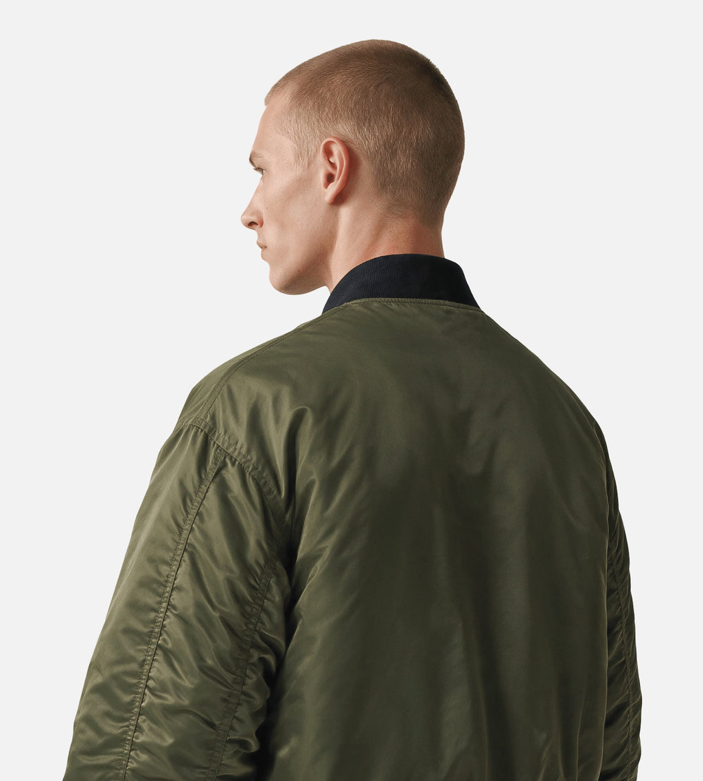 New Amsterdam Surf Association Reversible Bomber Jacket Army Green Orange