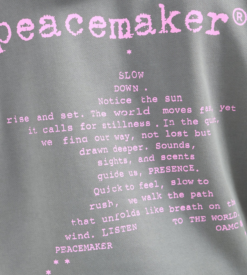 OAMC Peacemaker Loose Fit Hoodie Star Print Grey