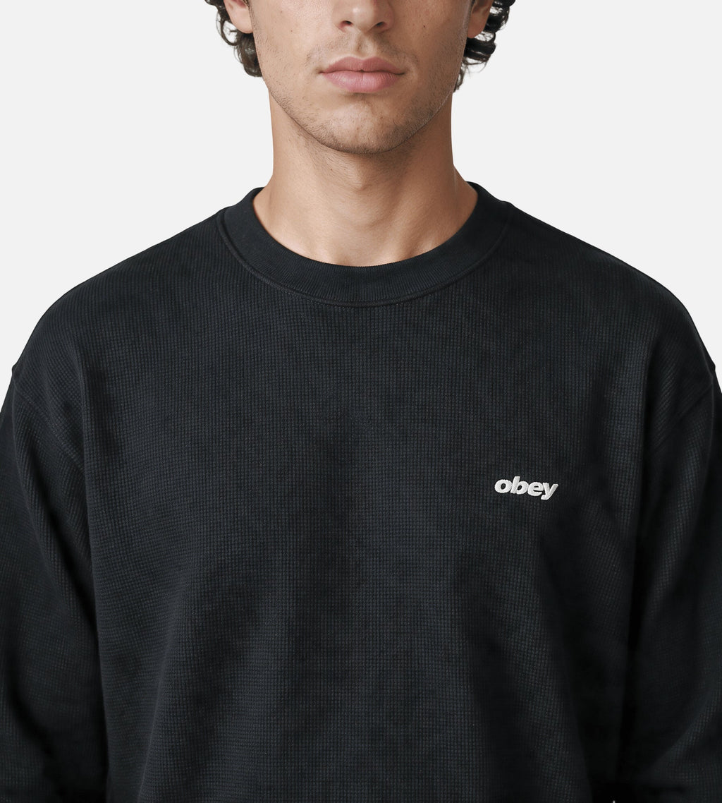 Obey League Thermal Longsleeve Dusty Black Limo