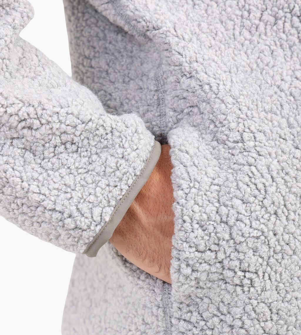 Norse Projects Bjorn Sherpa Wool Fleece Jacket Grey Melange