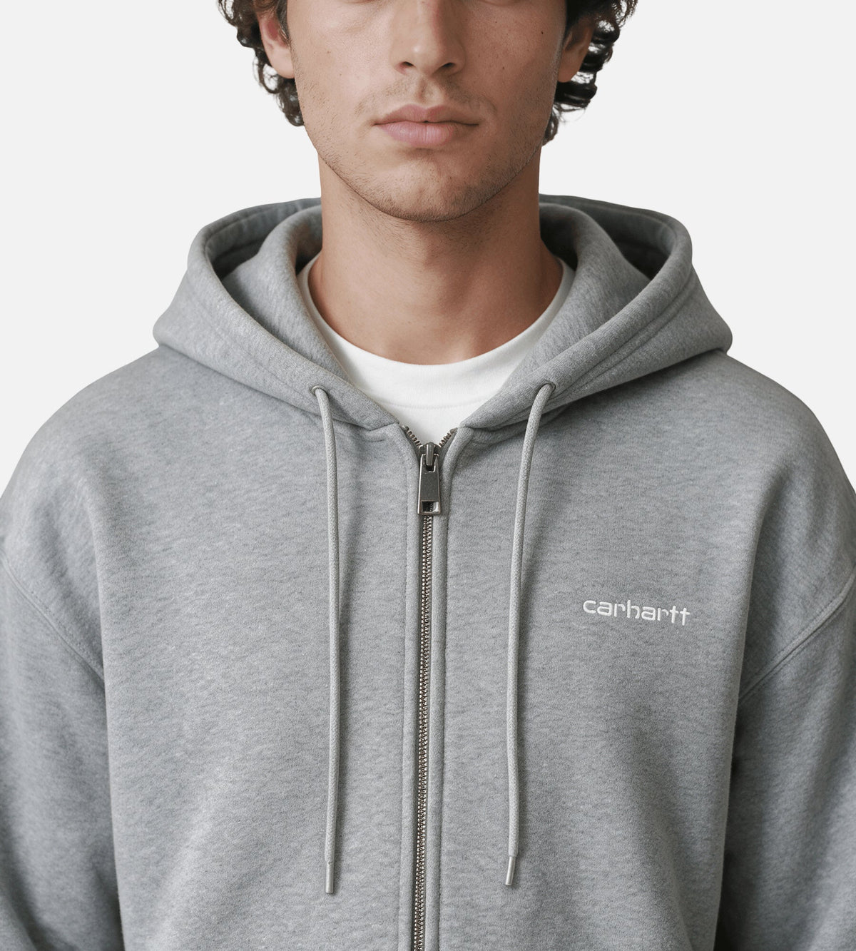 Carhartt WIP Hooded Ebbert Jacket Grey Heather White