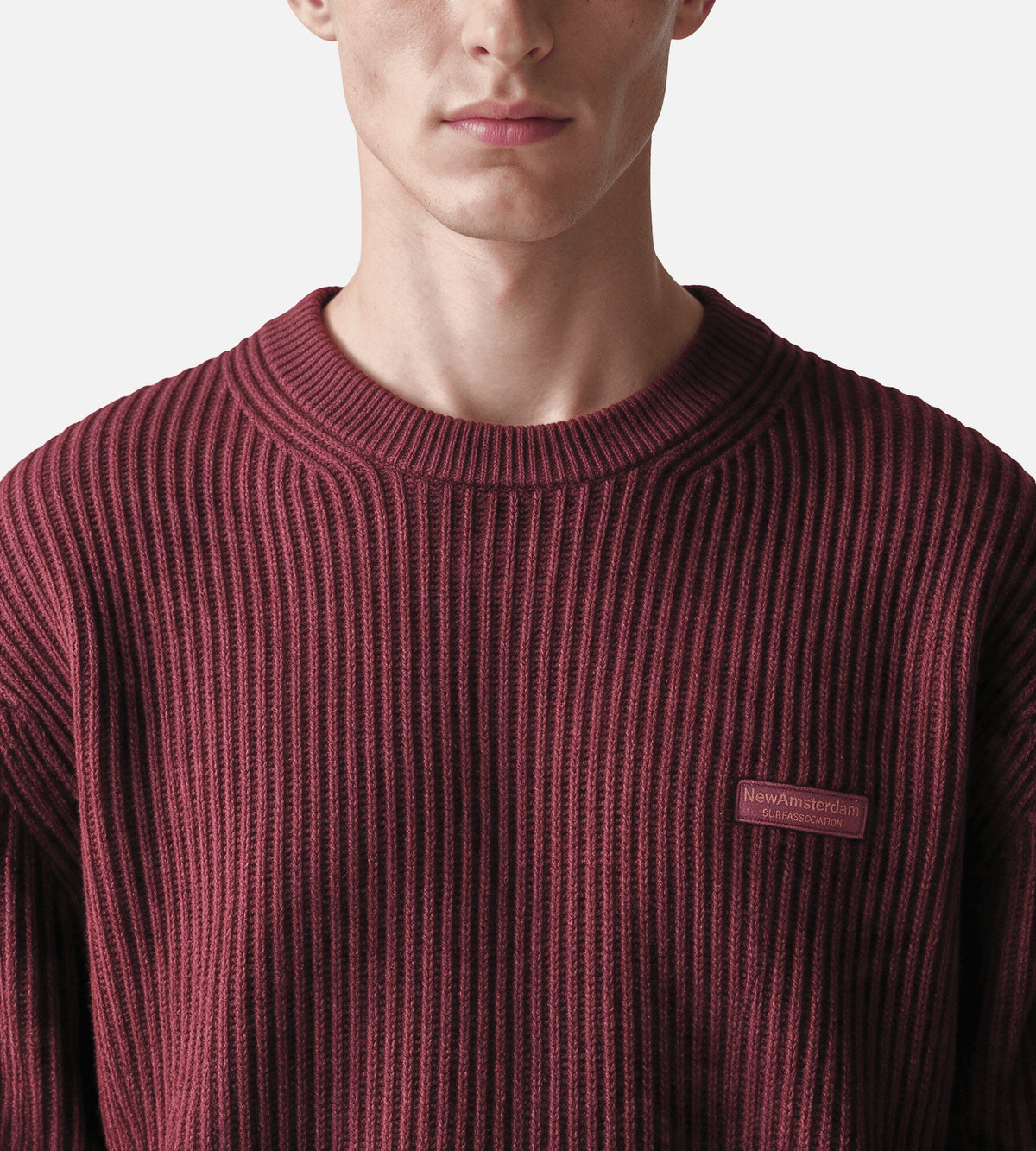 New Amsterdam Surf Association Knitted Crewneck Burgendy
