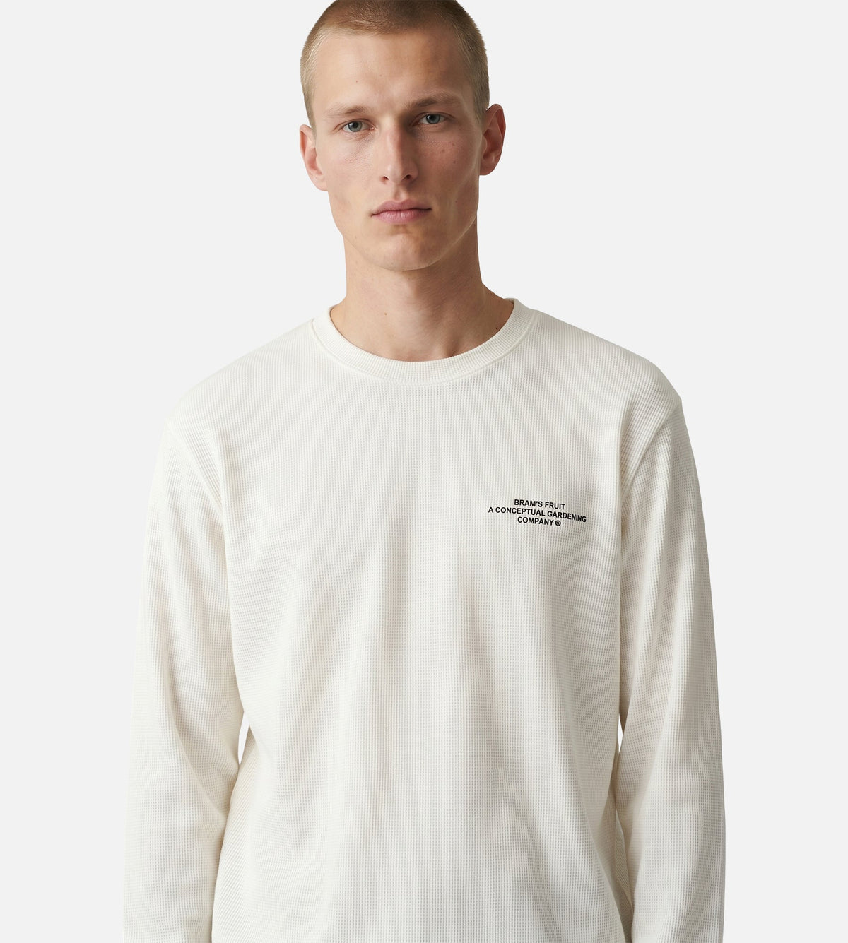 Bram's Fruit Stamp Waffle Longsleeve White