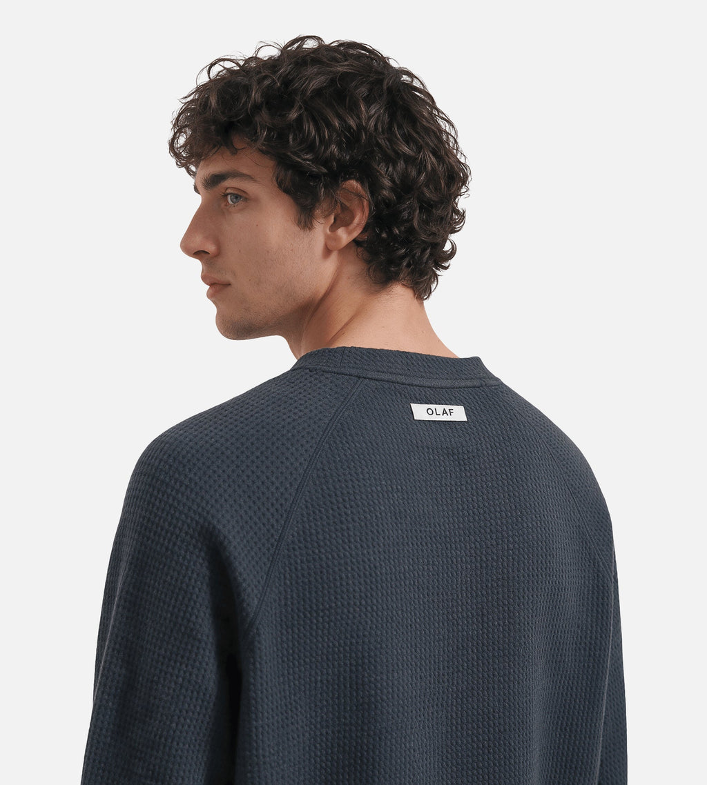 OLAF Waffle Crewneck Charcoal