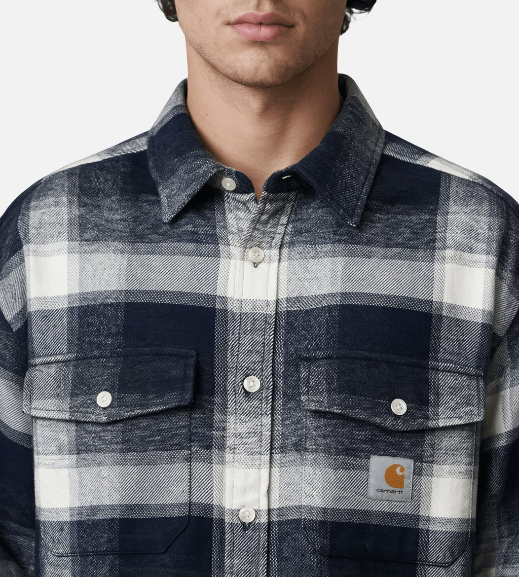 Carhartt WIP Long Sleeve Esterson Shirt Esterson Check Dark Navy