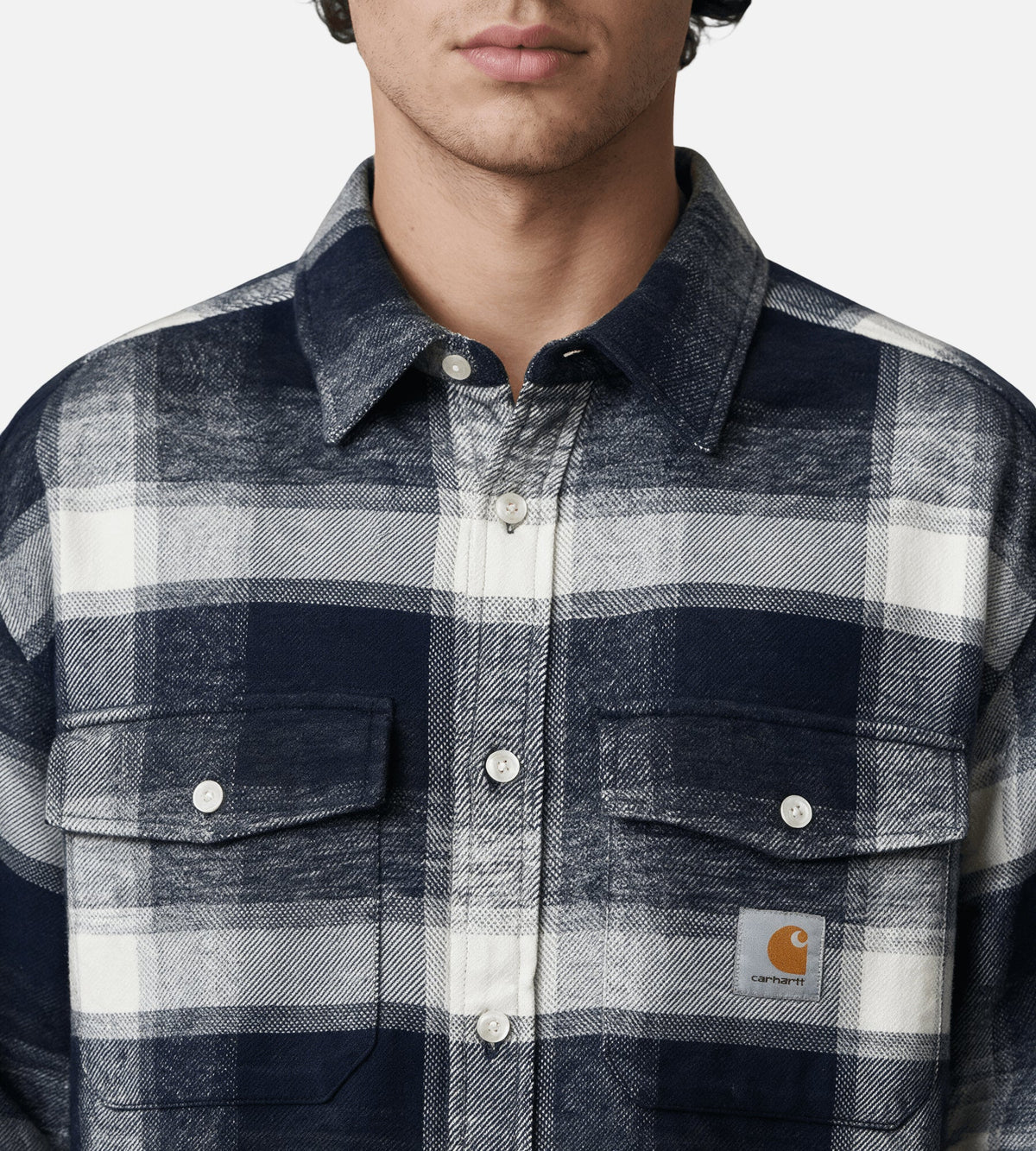 Carhartt WIP Long Sleeve Esterson Shirt Esterson Check Dark Navy