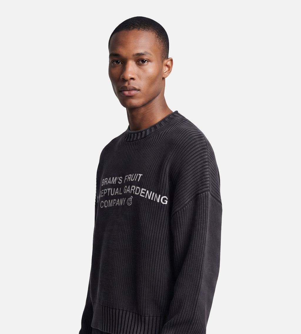Bram's Fruit Stamp Knit Charcoal Black