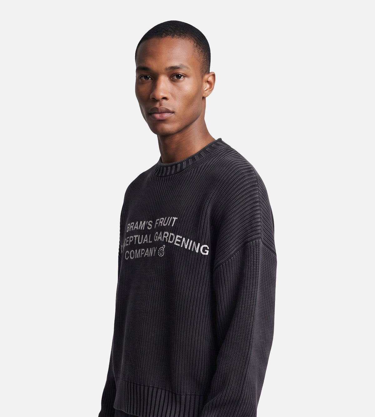 Bram's Fruit Stamp Knit Charcoal Black