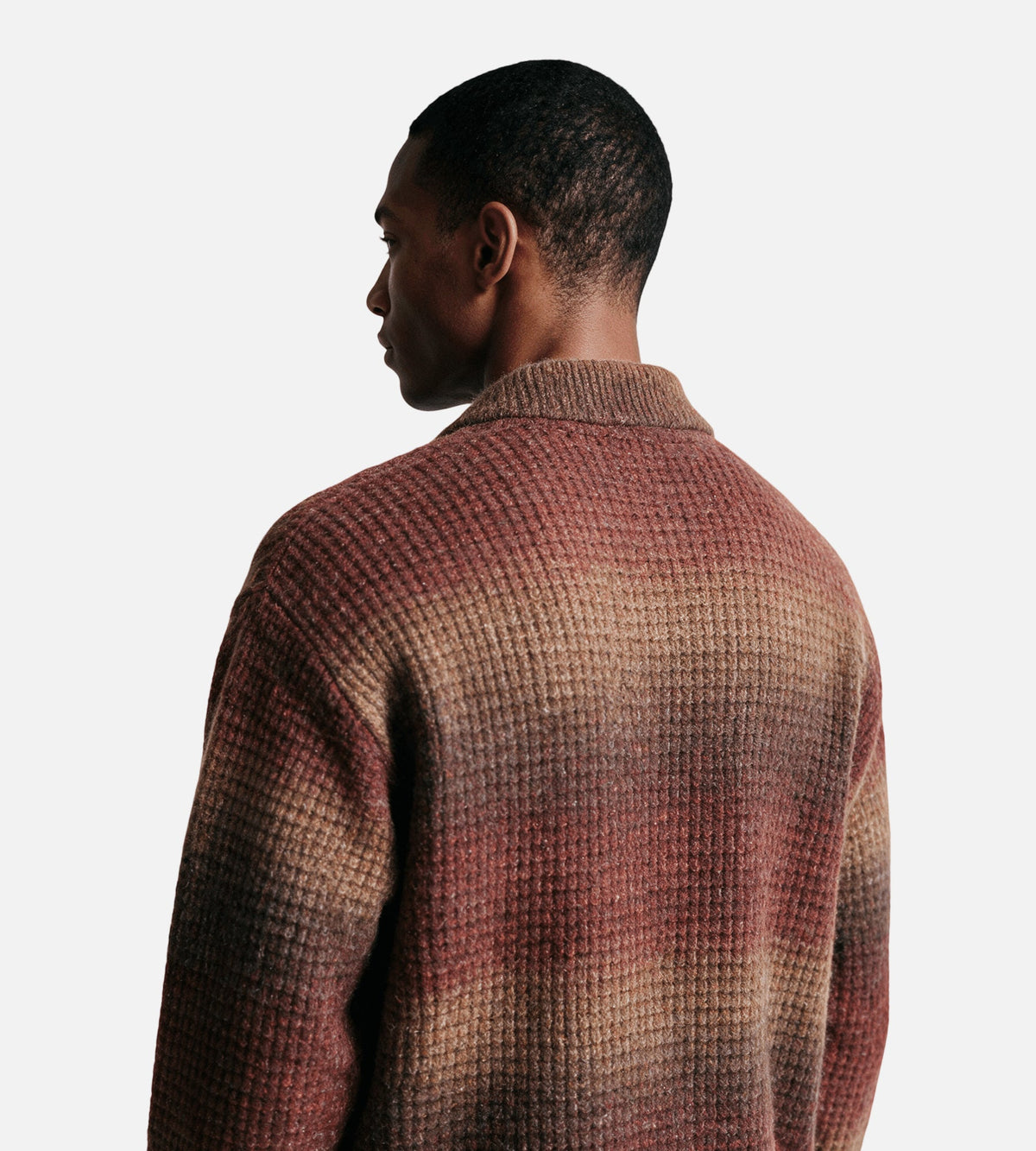 Obey Anton Gradient Cardigan Brown Multi