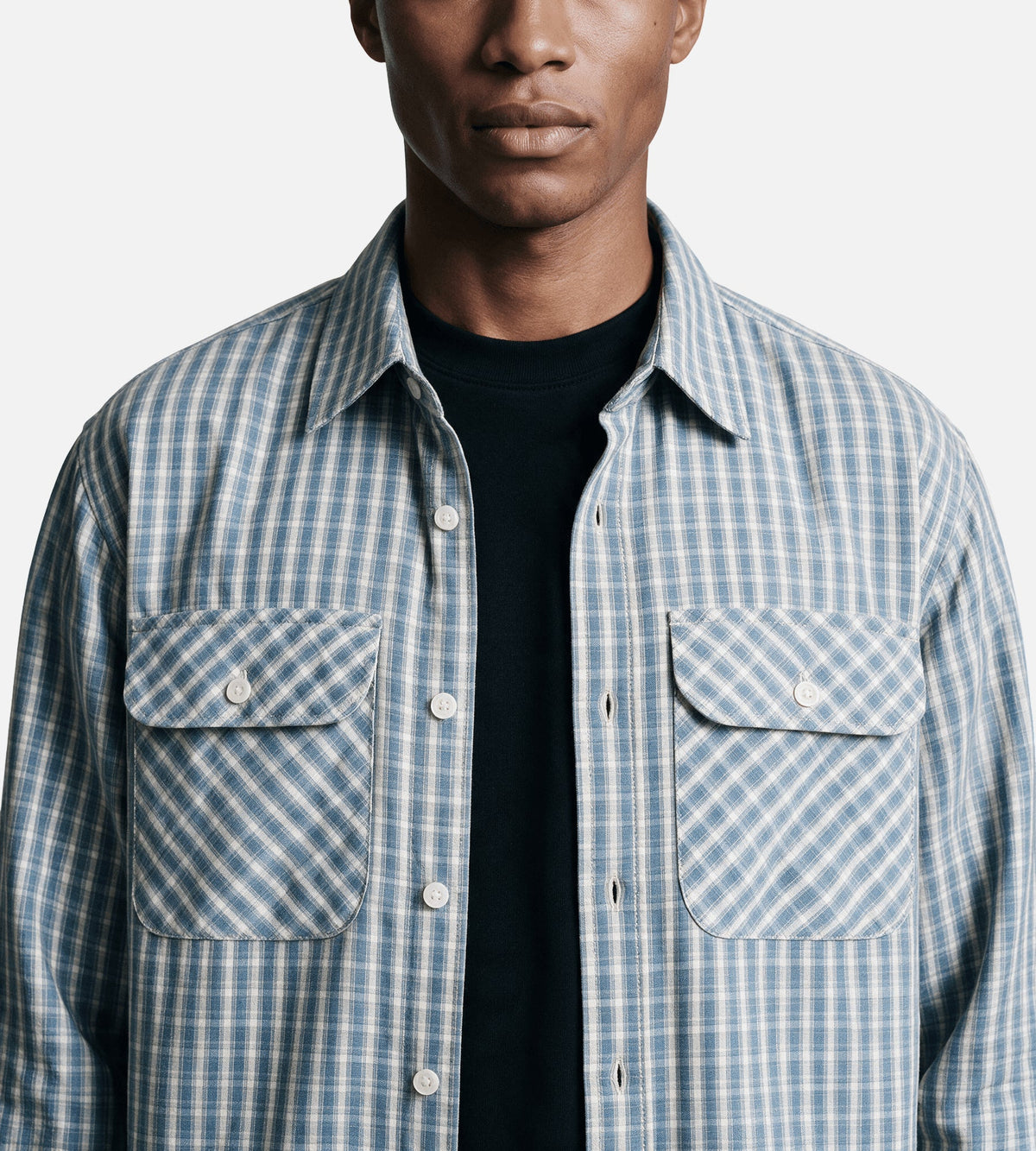 Corridor Americana Check Long Sleeve Shirt Blue