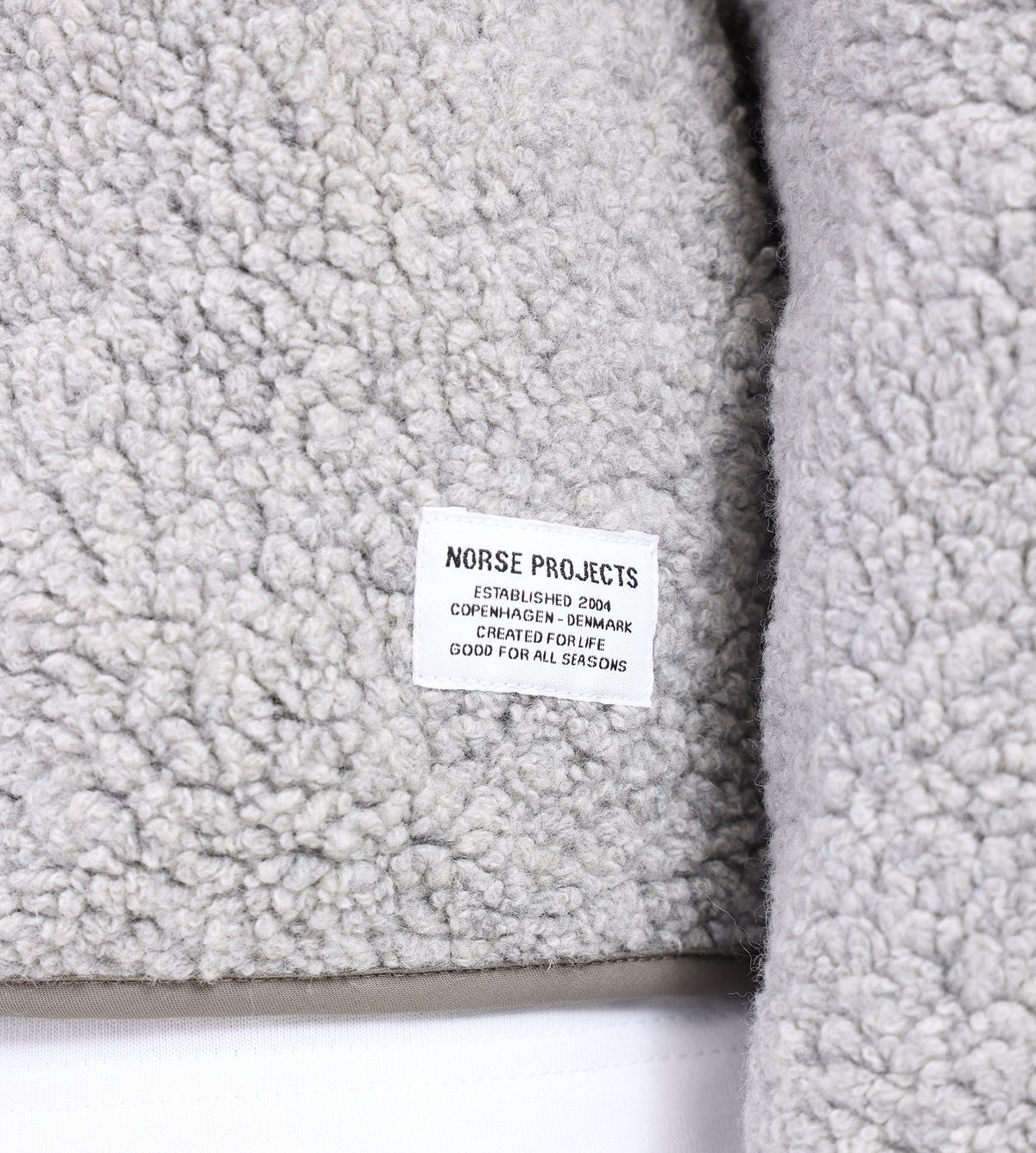 Norse Projects Bjorn Sherpa Wool Fleece Jacket Grey Melange