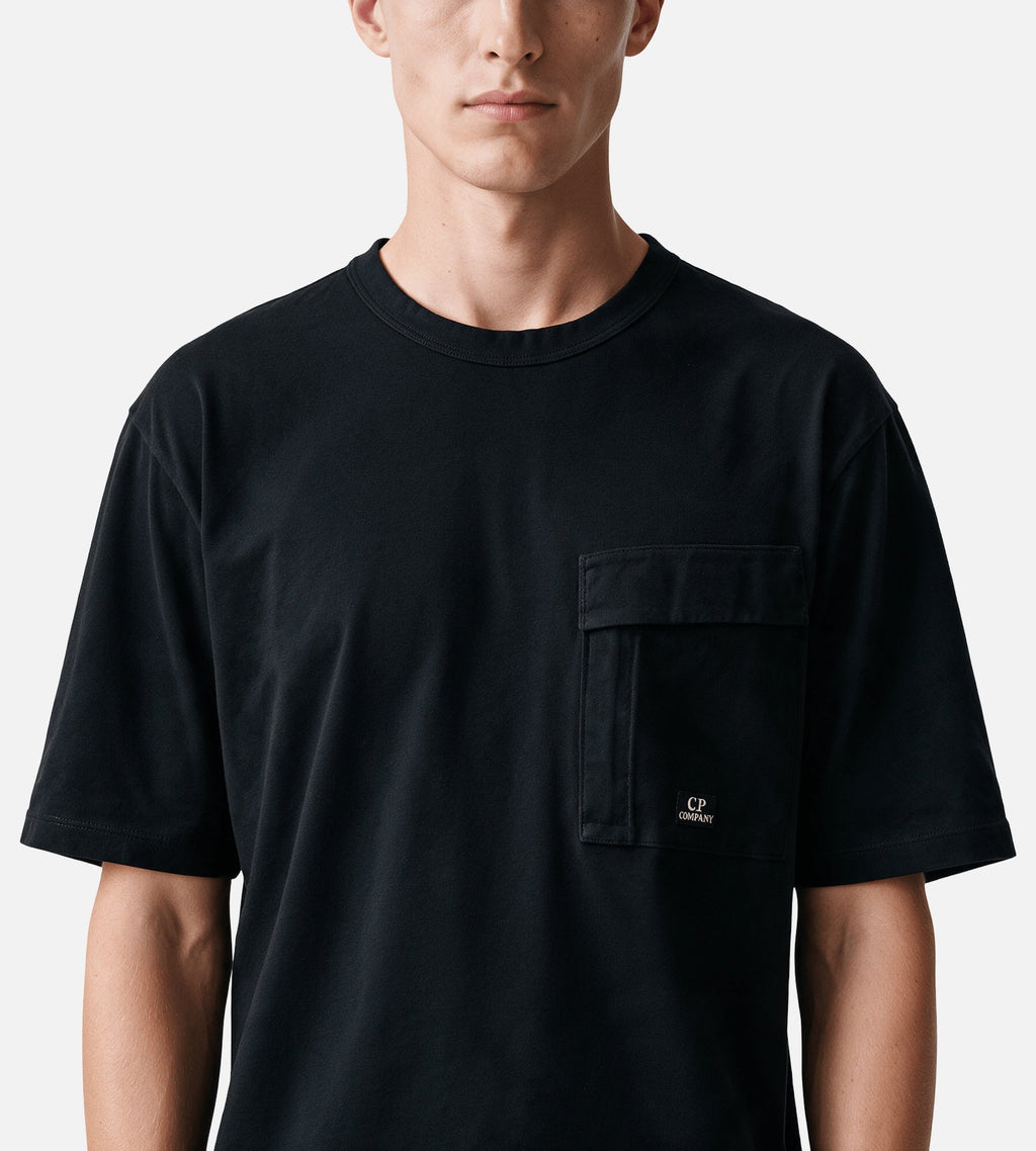 C.P. Company 30/2 Mercerized Jersey Twisted Pocket T-Shirt Black