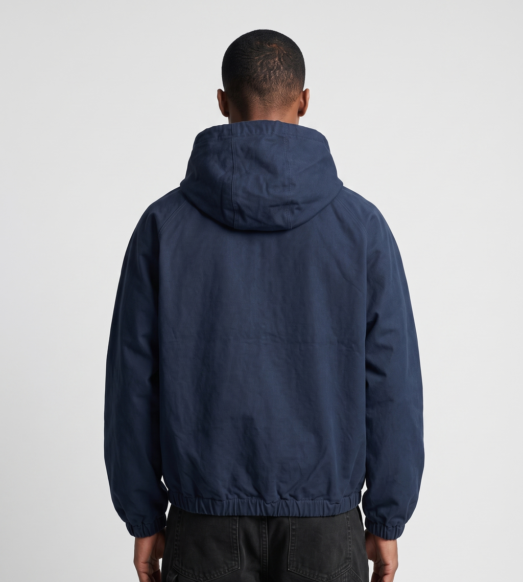 Arte Antwerp Stencil Canvas Hooded Jacket Navy
