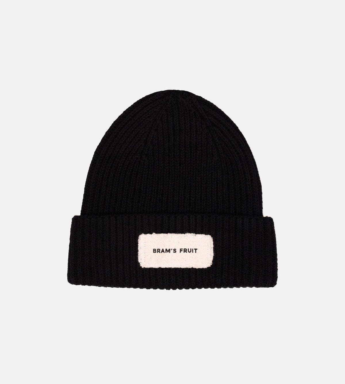 Bram's Fruit Distressed Label Beanie Black