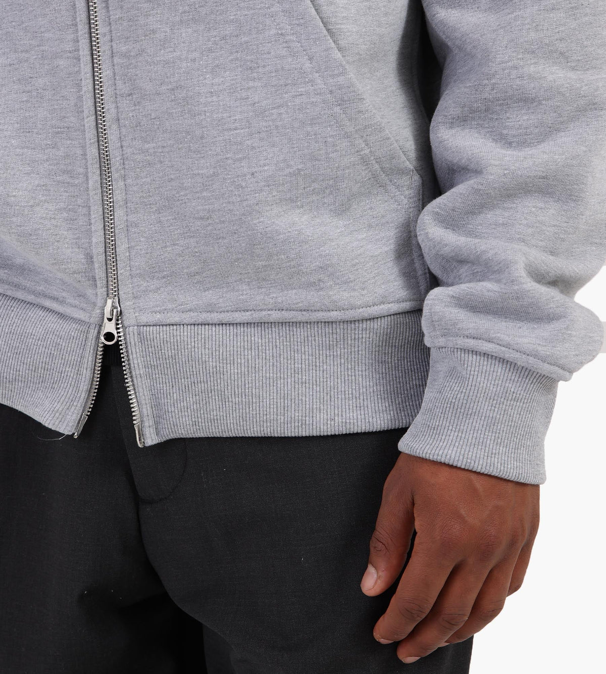 Baskèts Botanical Zip Hoodie Ash Grey
