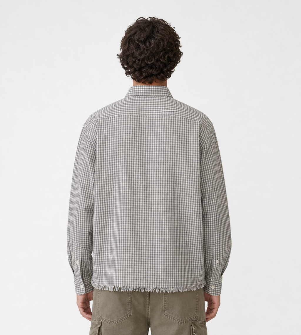 Bram's Fruit Distressed Farmer’s Long Sleeve Shirt Olive Green