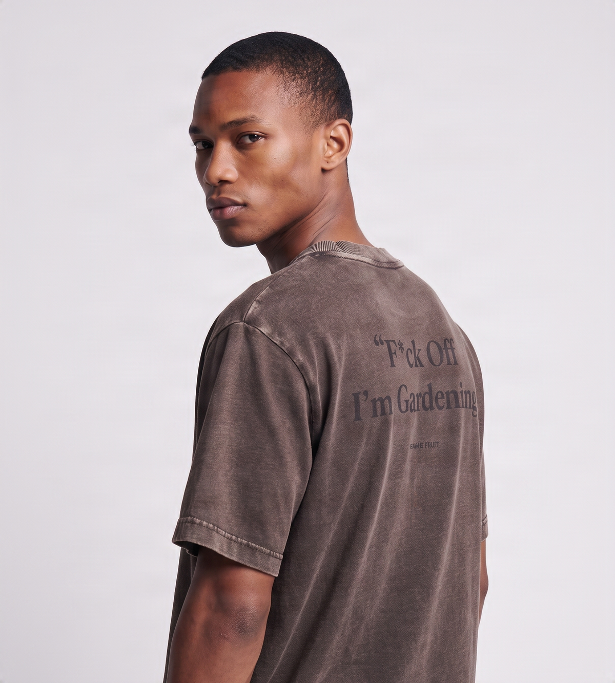 Bram's Fruit Distressed “F*ck Off I’m Gardening” T-shirt Brown