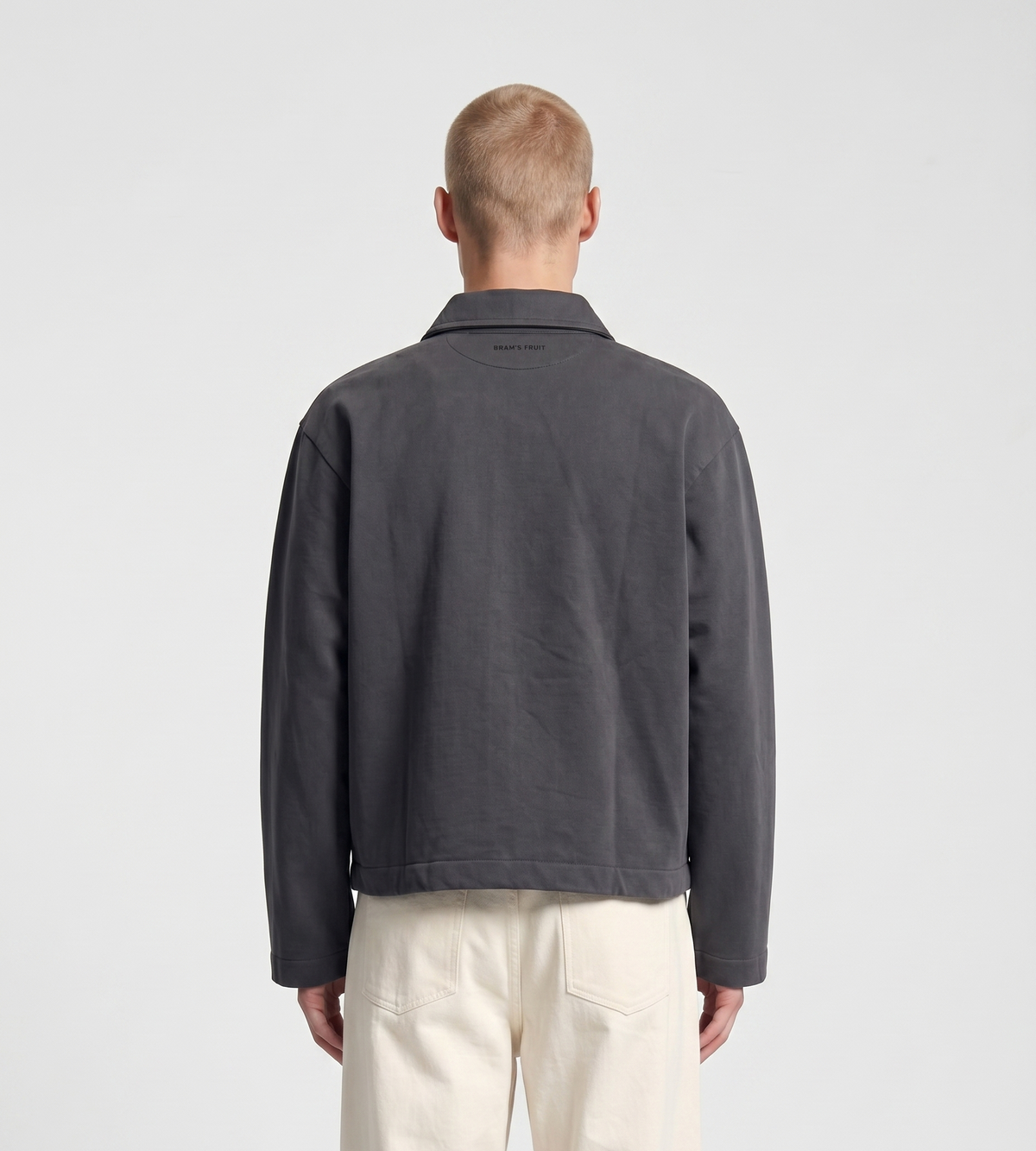 Bram's Fruit Script Logo Full Zip Sweat Shadow Black