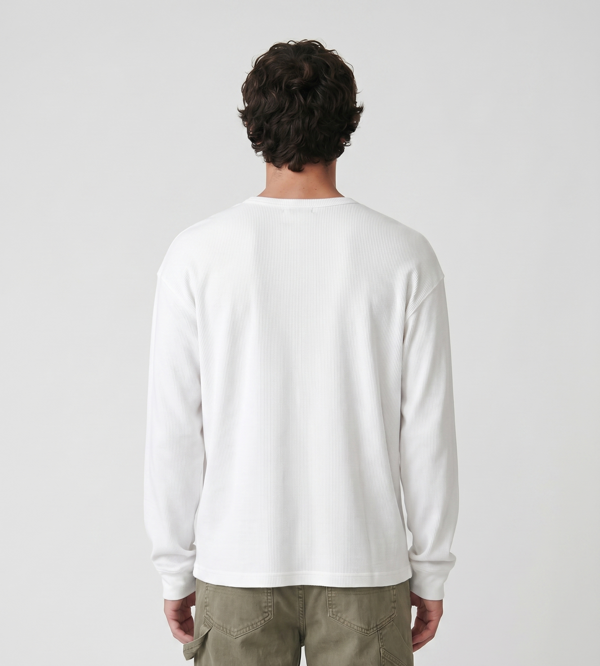 Bram's Fruit Script Logo Henley Longsleeve White