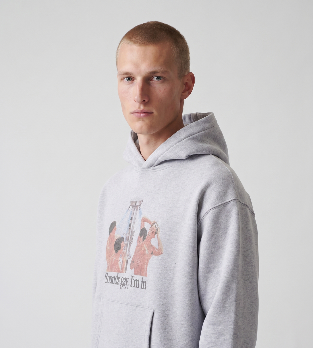 Carne Bollente Shower Thoughts Hoodie Melange Grey