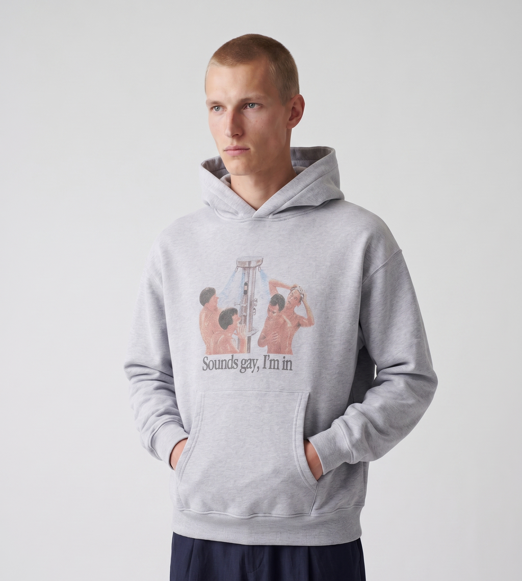 Carne Bollente Shower Thoughts Hoodie Melange Grey