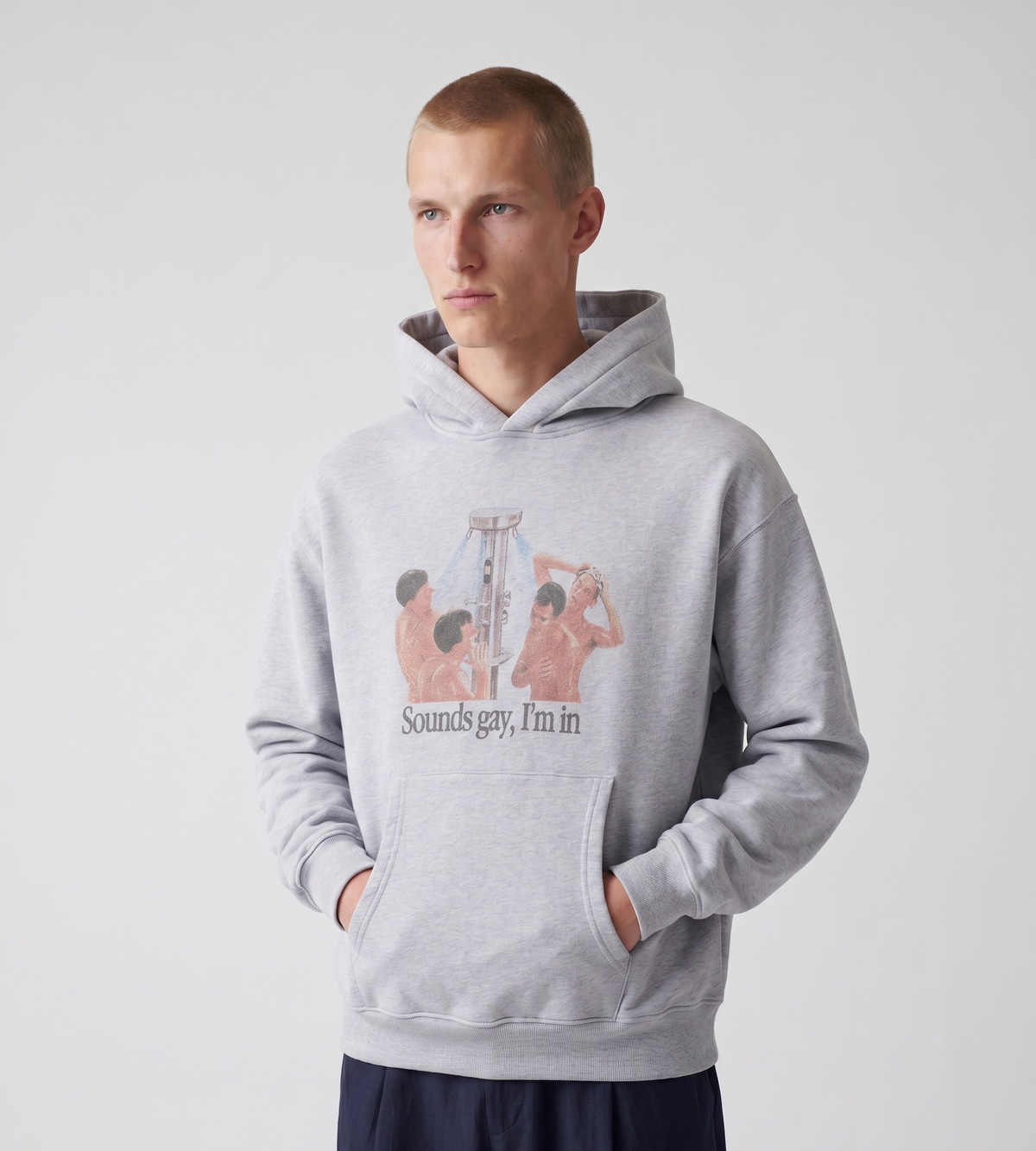 Carne Bollente Shower Thoughts Hoodie Melange Grey