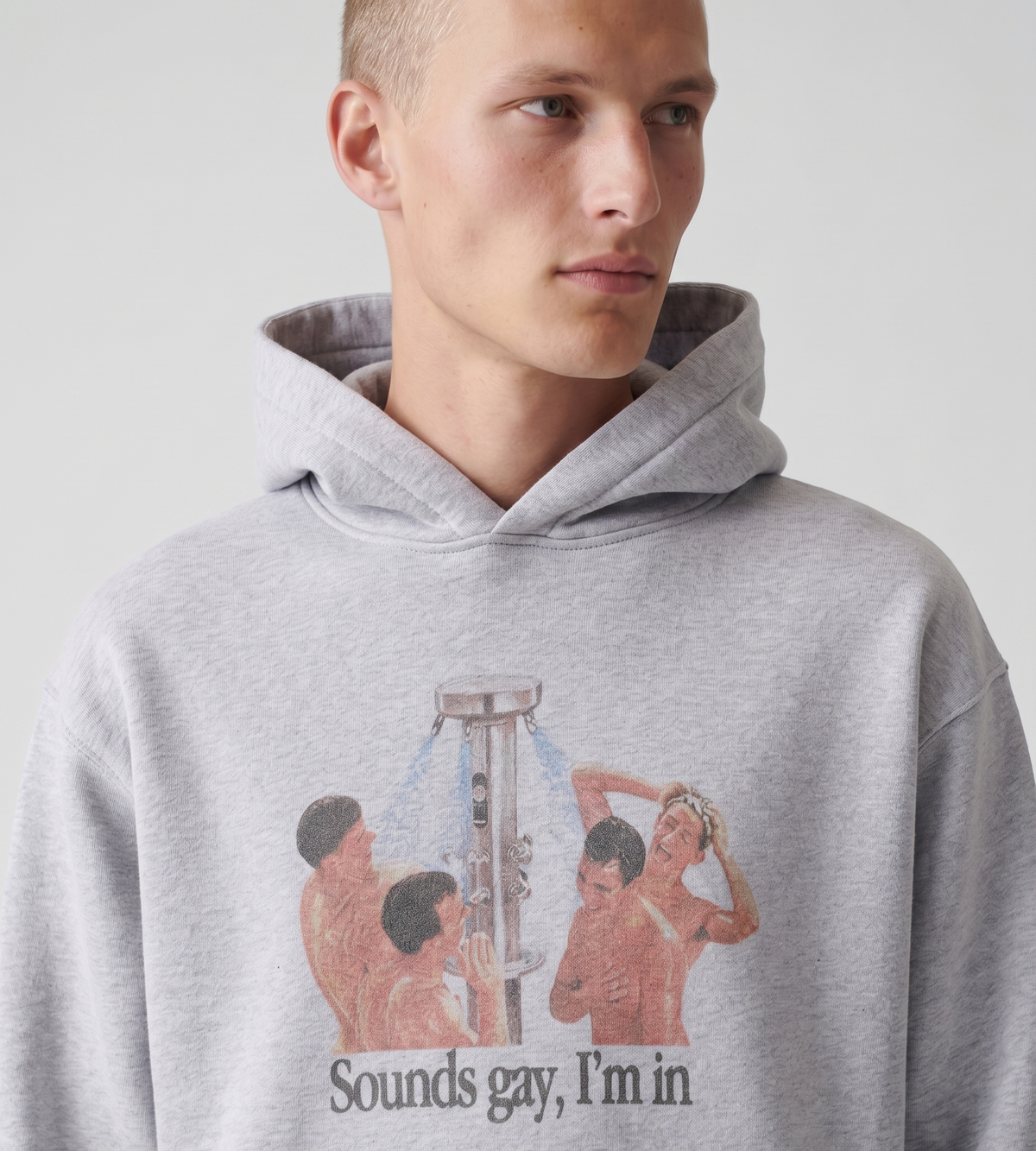 Carne Bollente Shower Thoughts Hoodie Melange Grey