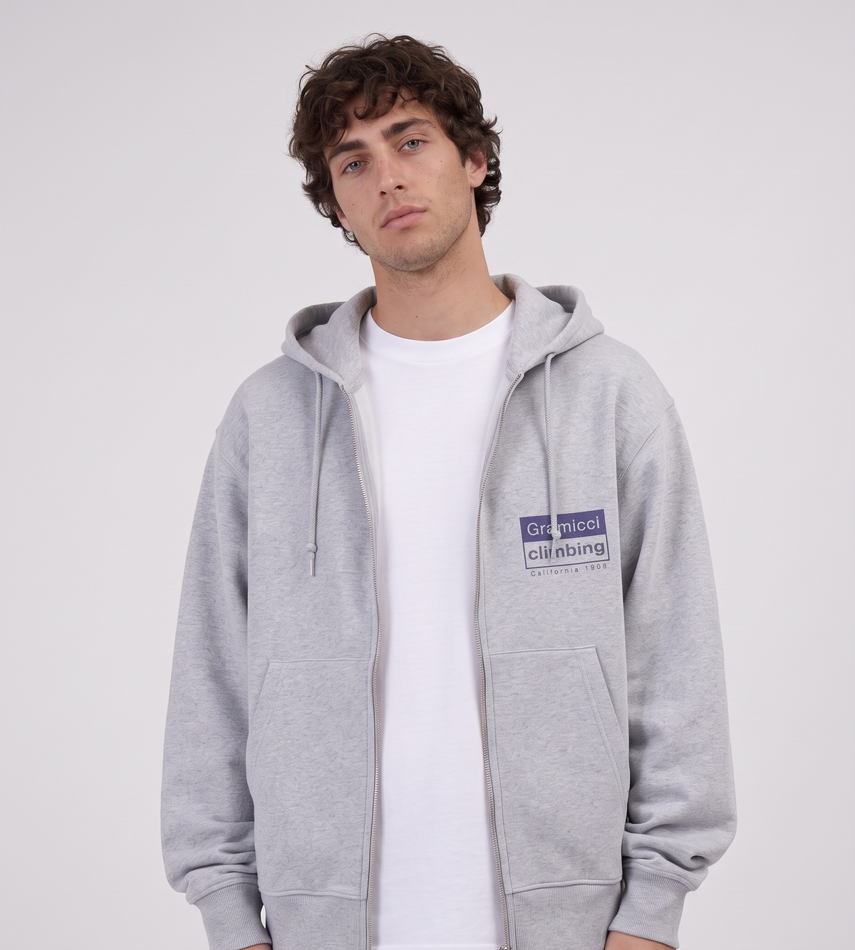 Gramicci Climbing Zip Hooded Sweatshirt Grey Heather