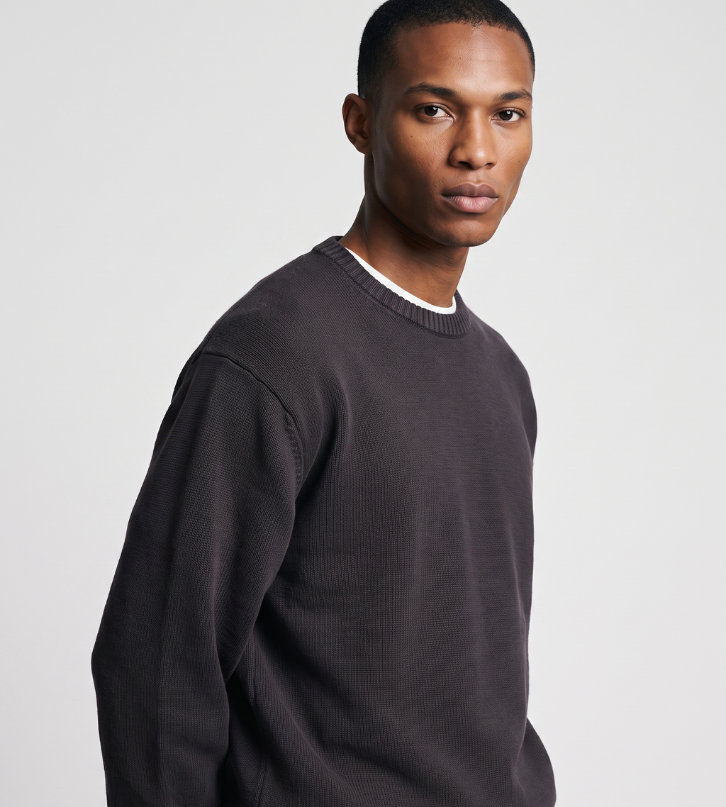 Gramicci Cotton Knit Crewneck Charcoal