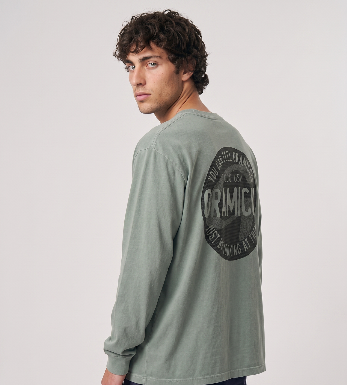 Gramicci Icon Longsleeve Pigment Dyed Sage Pigment