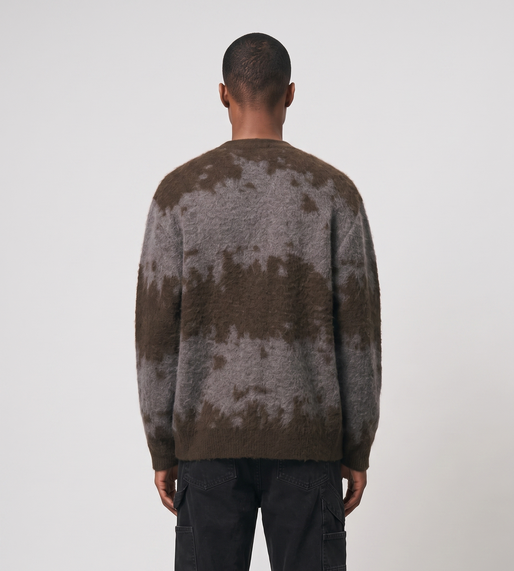 Gramicci Mohair Splatter Cardigan Slate Splatter