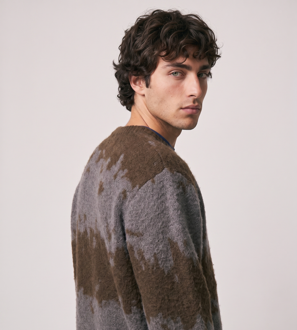 Gramicci Mohair Splatter Sweater Slate Splatter
