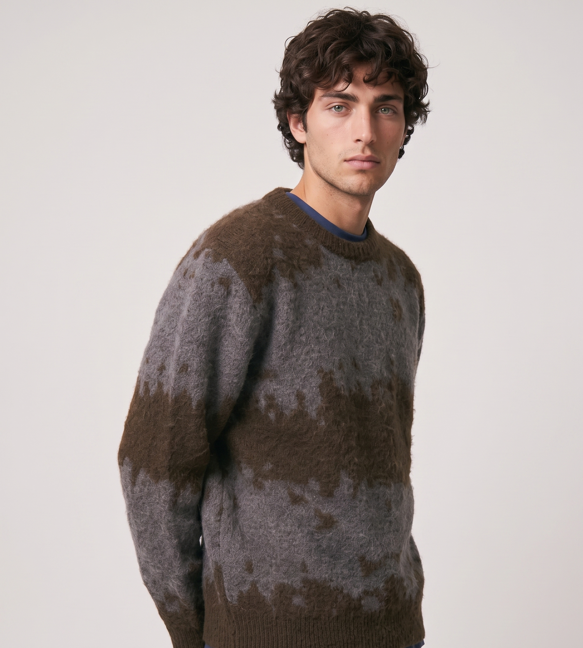 Gramicci Mohair Splatter Sweater Slate Splatter