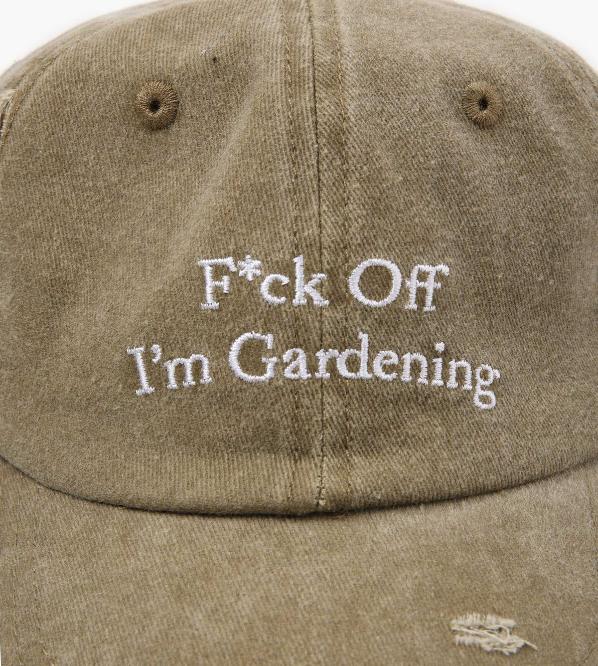 Bram's Fruit F*ck Off Cap Distressed Washed Olive Green