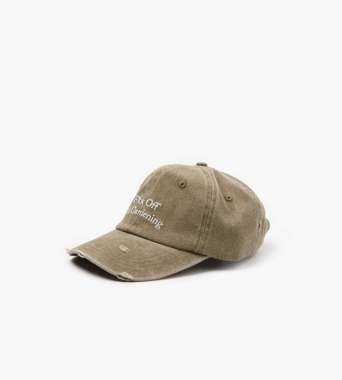 Bram's Fruit F*ck Off Cap Distressed Washed Olive Green