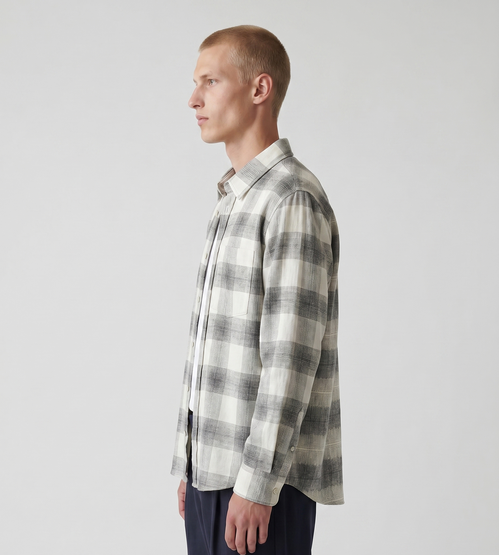 Won Hundred Pete Check Shirt Black COMB.
