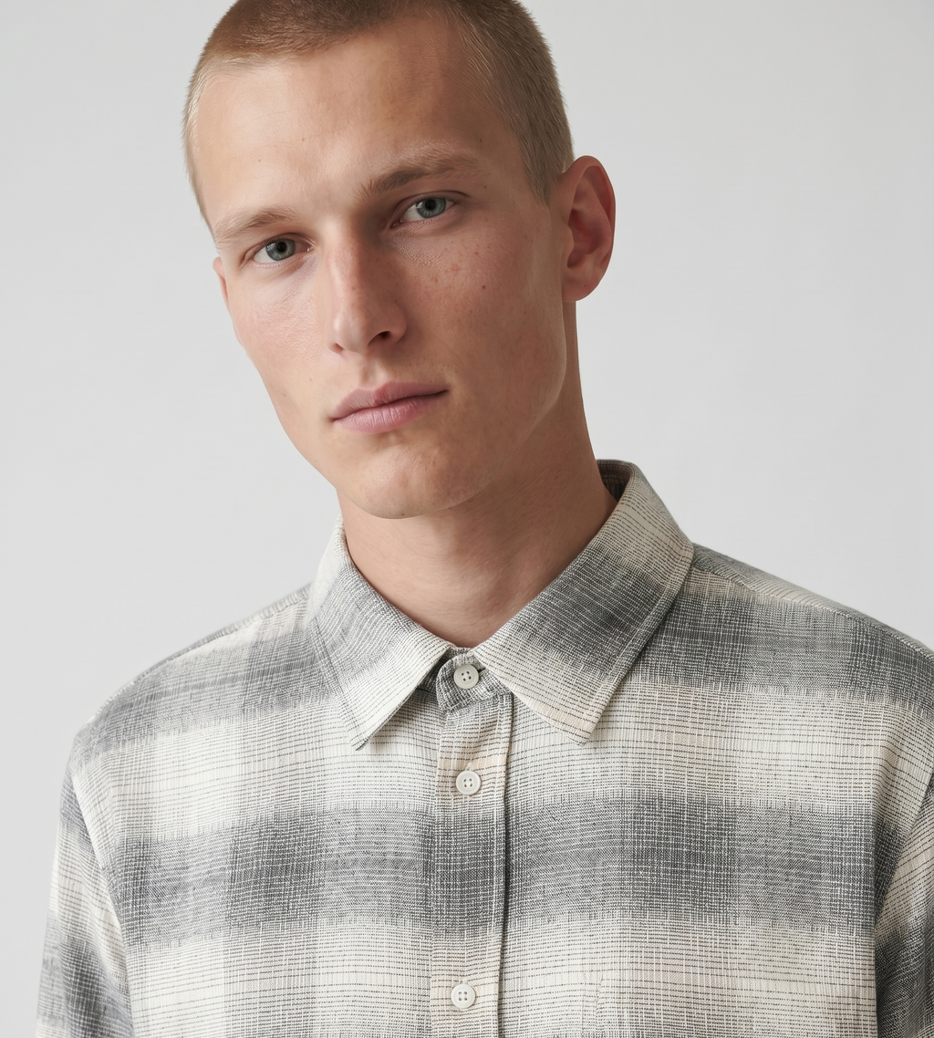 Won Hundred Pete Check Shirt Black COMB.