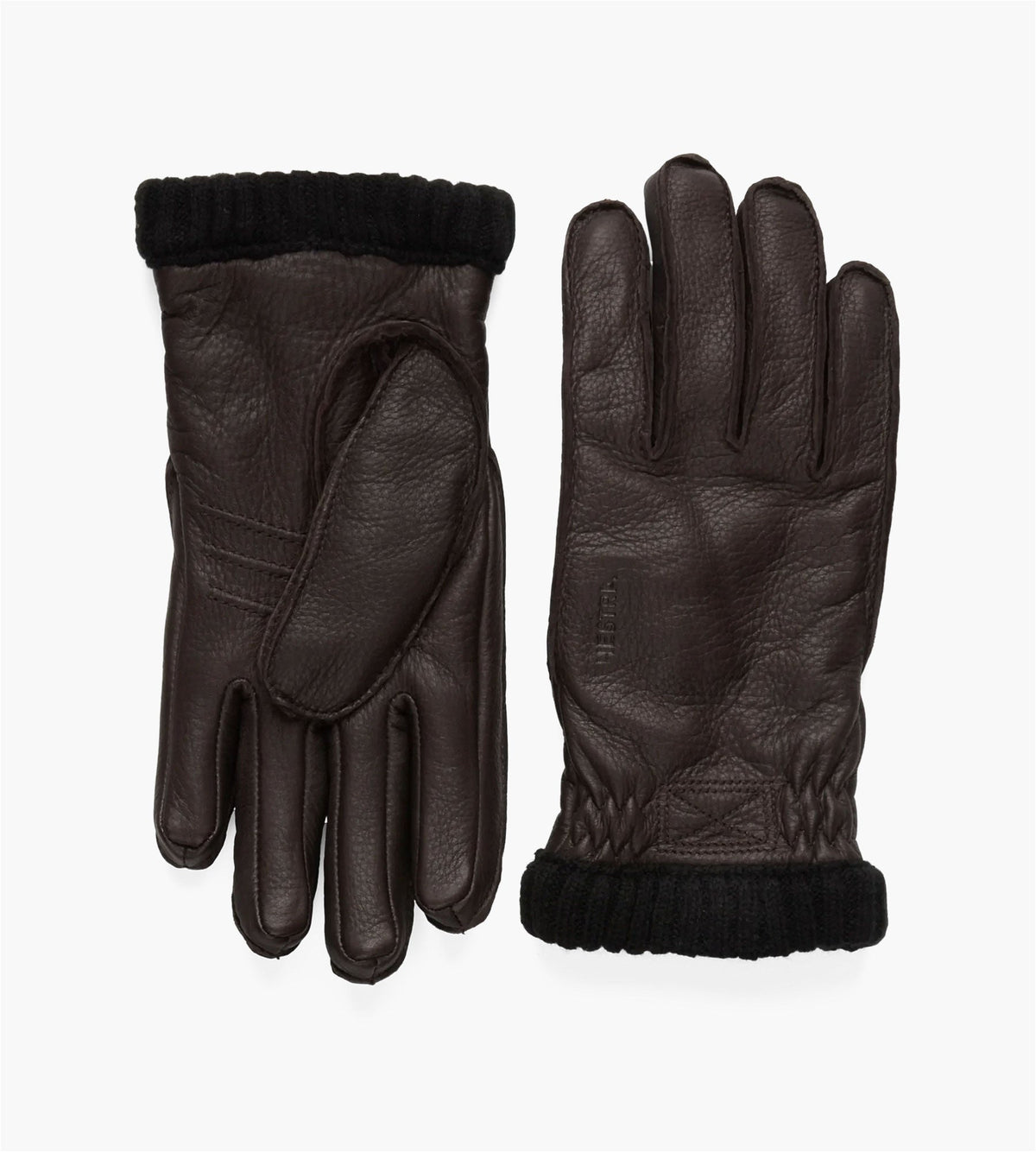 Hestra Deerskin Primaloft Rib Dark Brown