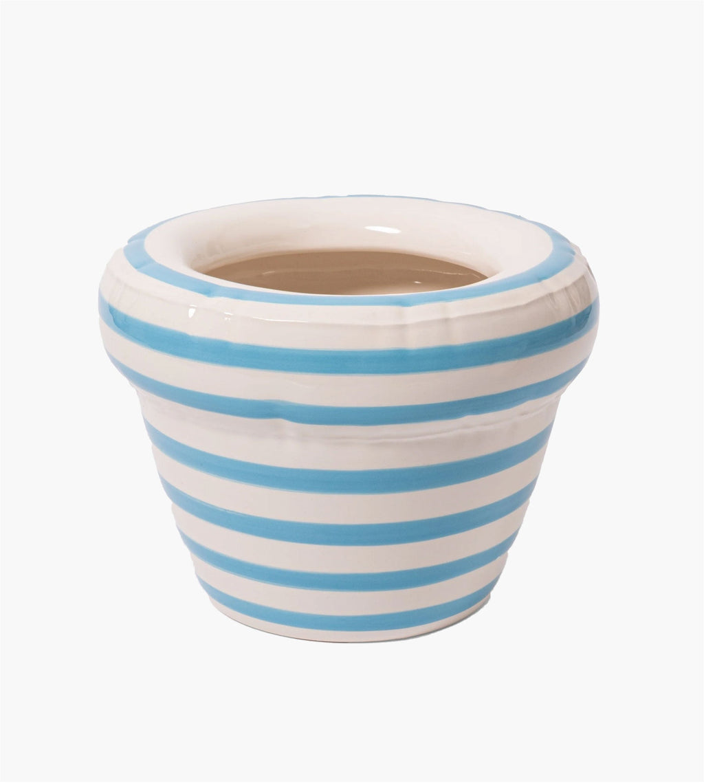 Home Studyo Small Planter Stripes Louis Ocean